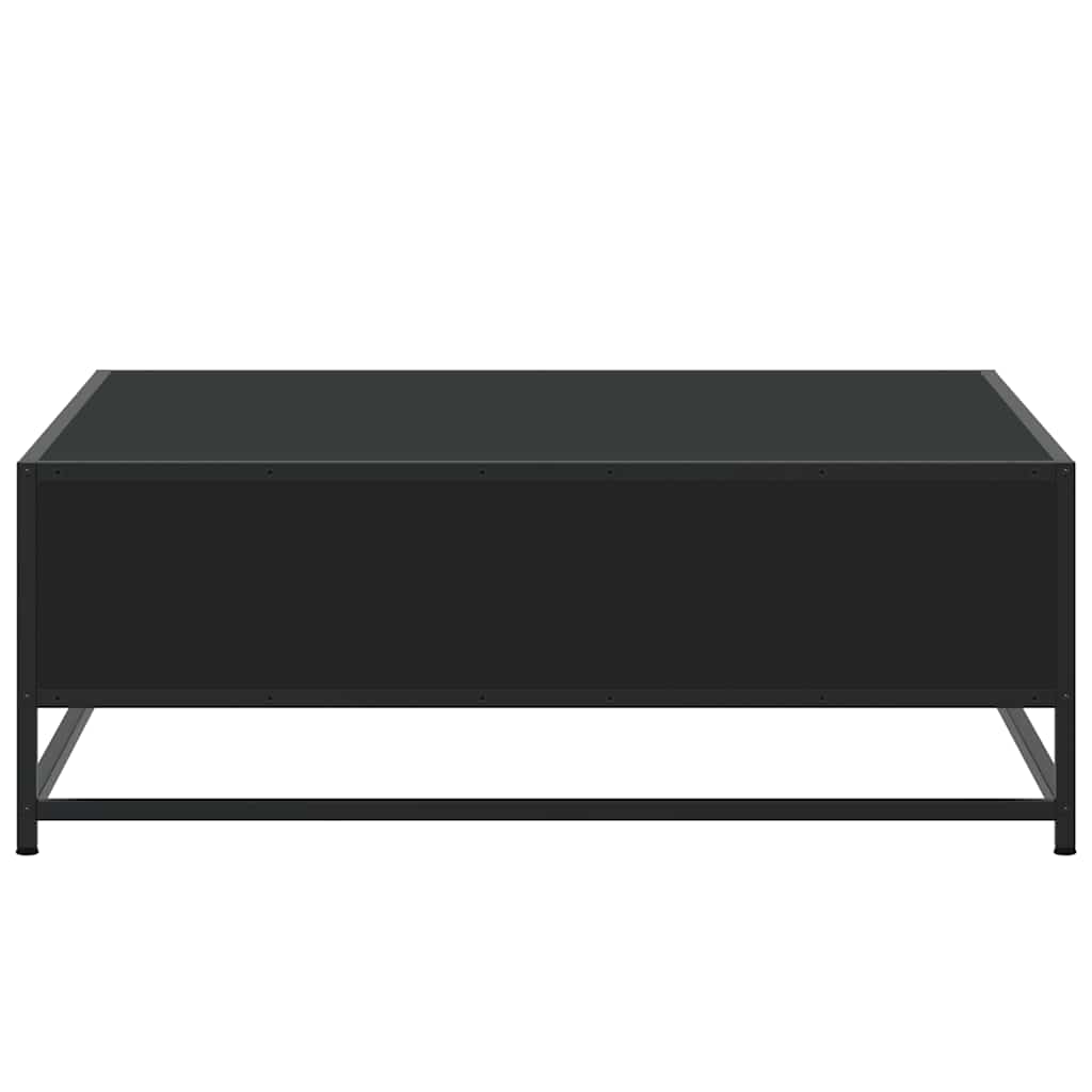 sofabord 80x80x30 cm konstrueret træ og metal sort