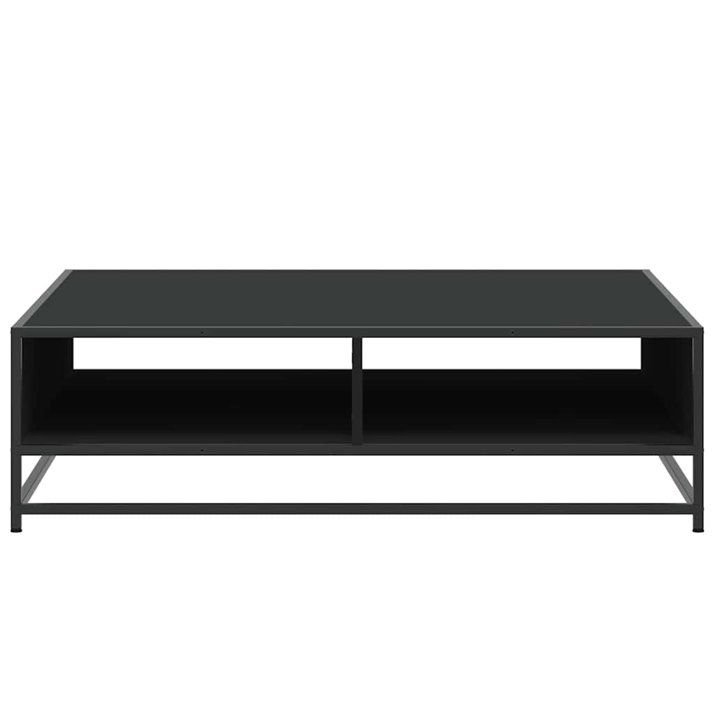 sofabord 100x100x30 cm konstrueret træ og metal sort