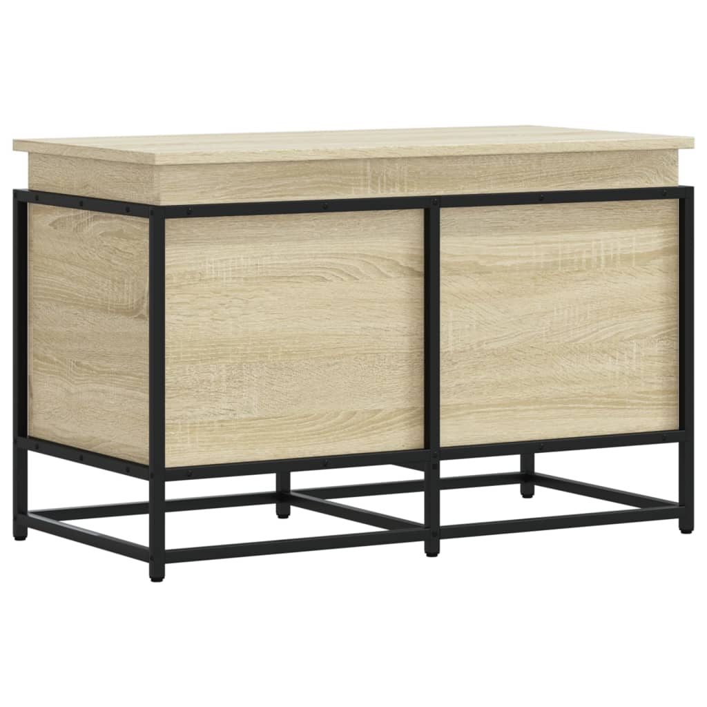 opbevaringsboks med låg 80x40x51,5 cm konstrueret træ sonoma-eg
