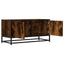 tv-bord 80x34,5x40 cm konstrueret træ metal røget egetræsfarve