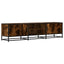 tv-bord 160x35x41 cm konstrueret træ metal røget egetræsfarve