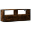 tv-bord 100x31x39,5 cm konstrueret træ og metal røget egetræ