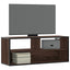 tv-bord 100x31x39,5 cm konstrueret træ og metal brunt eg