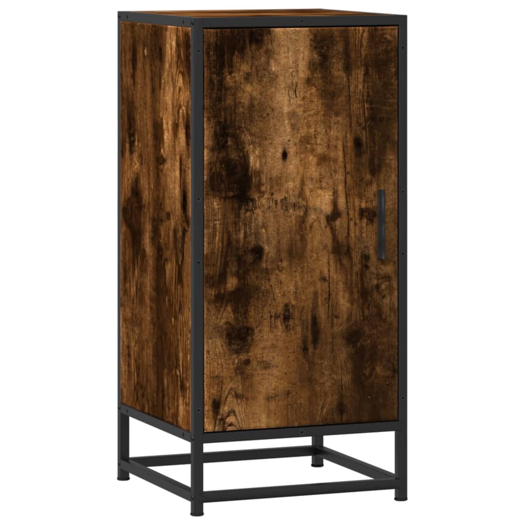 skab 35,5x35x76 cm konstrueret træ og metal røget egetræsfarve
