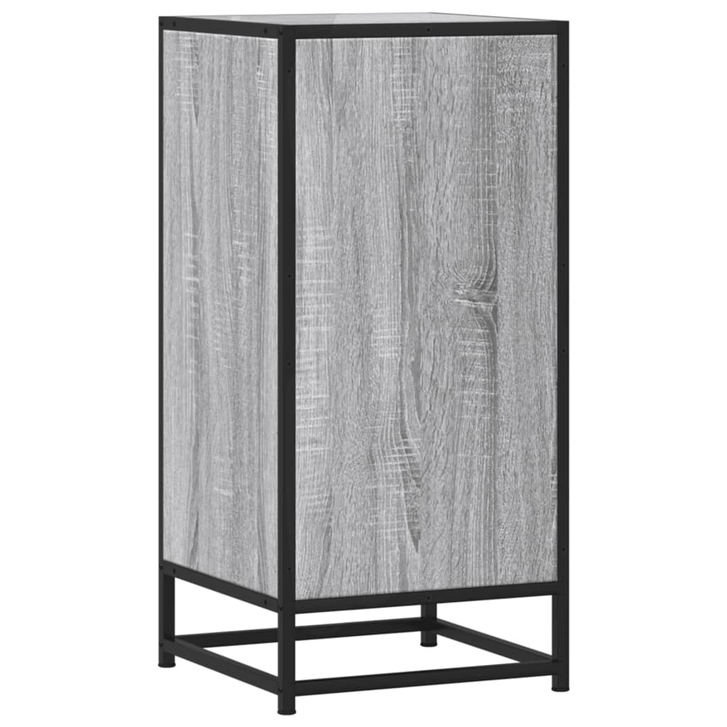skab 35,5x35x76 cm konstrueret træ og metal grå sonoma-eg