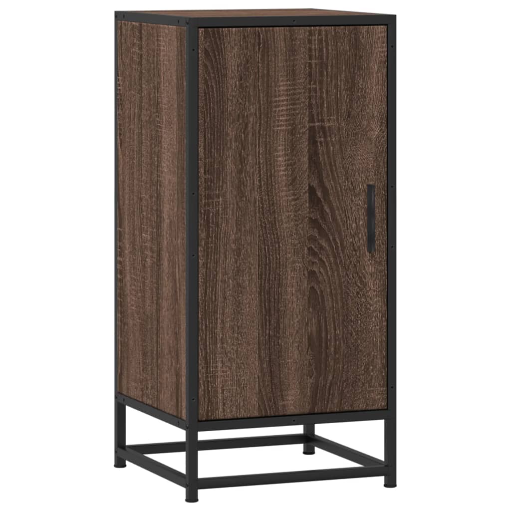 skab 35,5x35x76 cm konstrueret træ og metal brun egetræsfarve