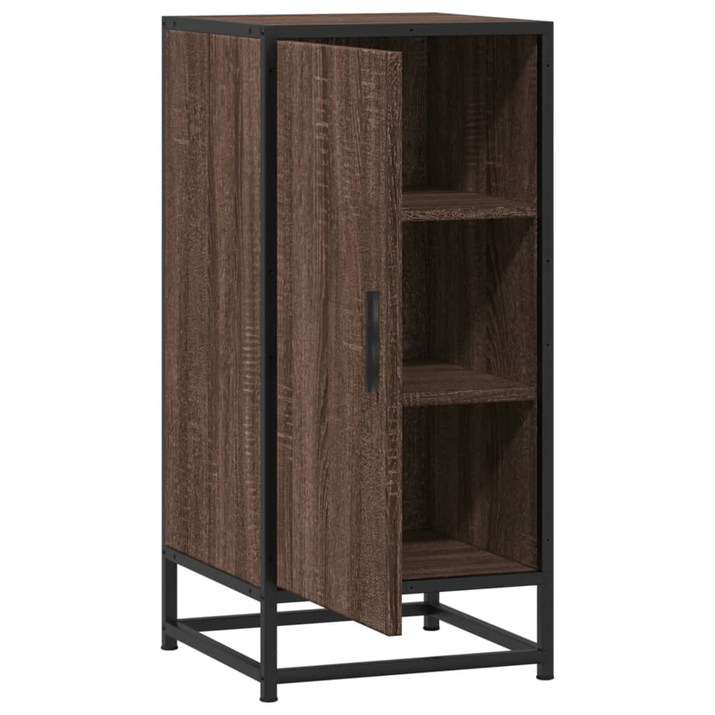 skab 35,5x35x76 cm konstrueret træ og metal brun egetræsfarve