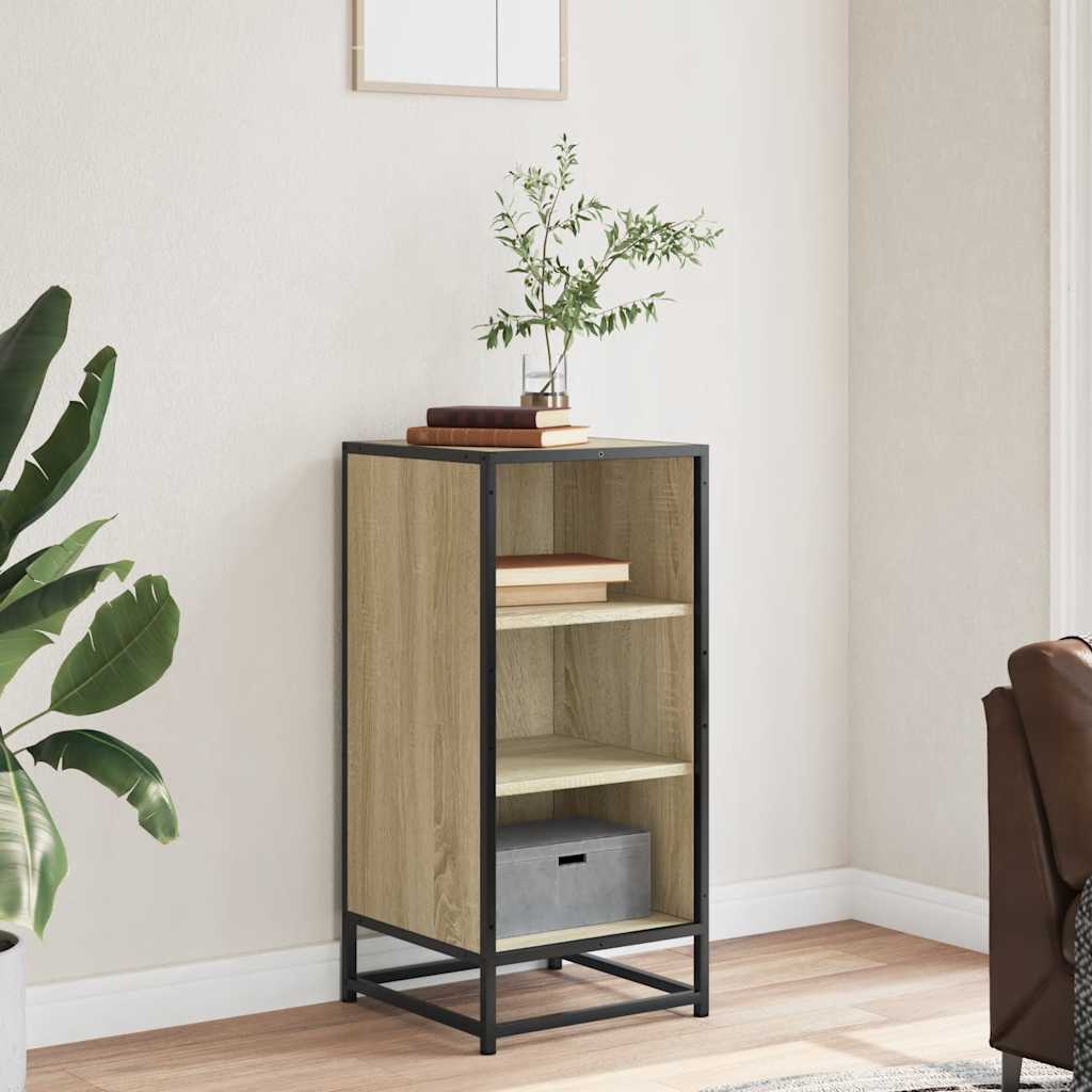 skab 35,5x35x76 cm konstrueret træ og metal sonoma-eg