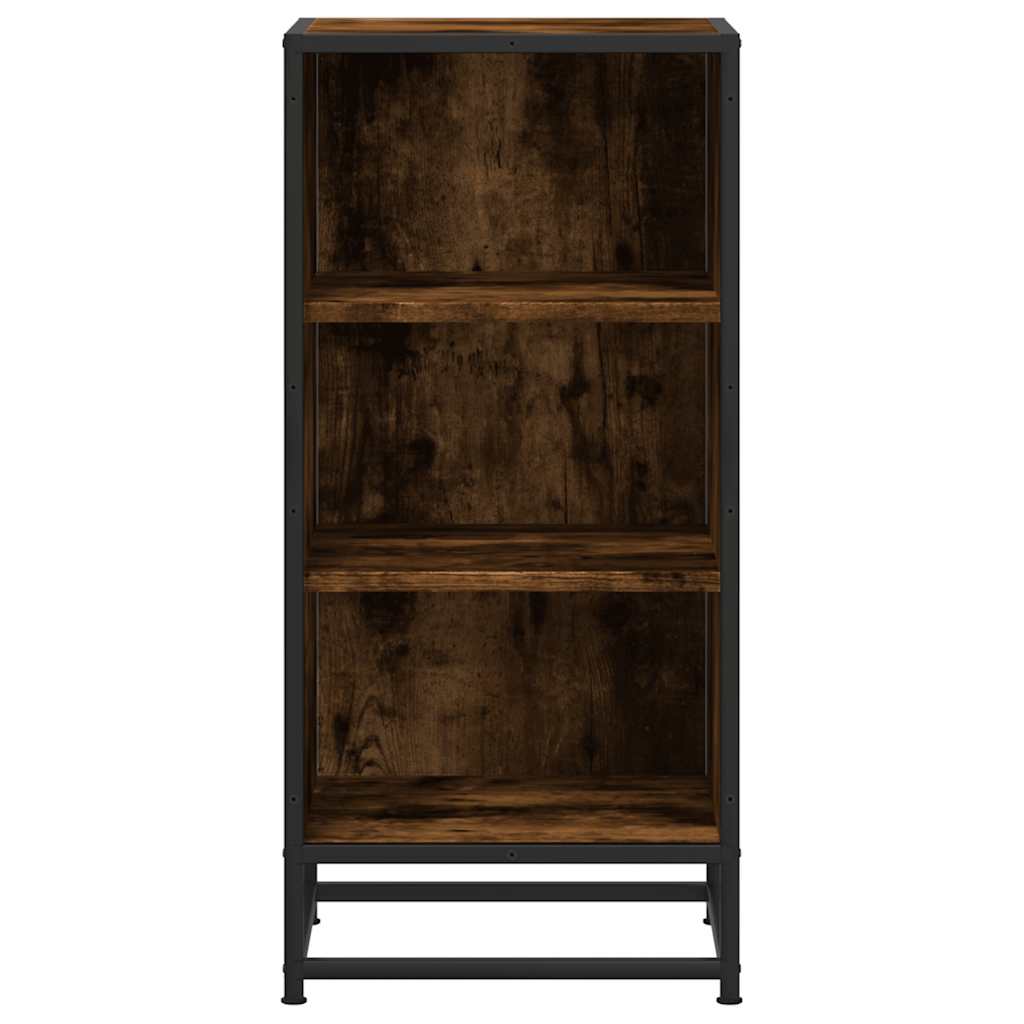 skab 35,5x35x76 cm konstrueret træ og metal røget egetræsfarve