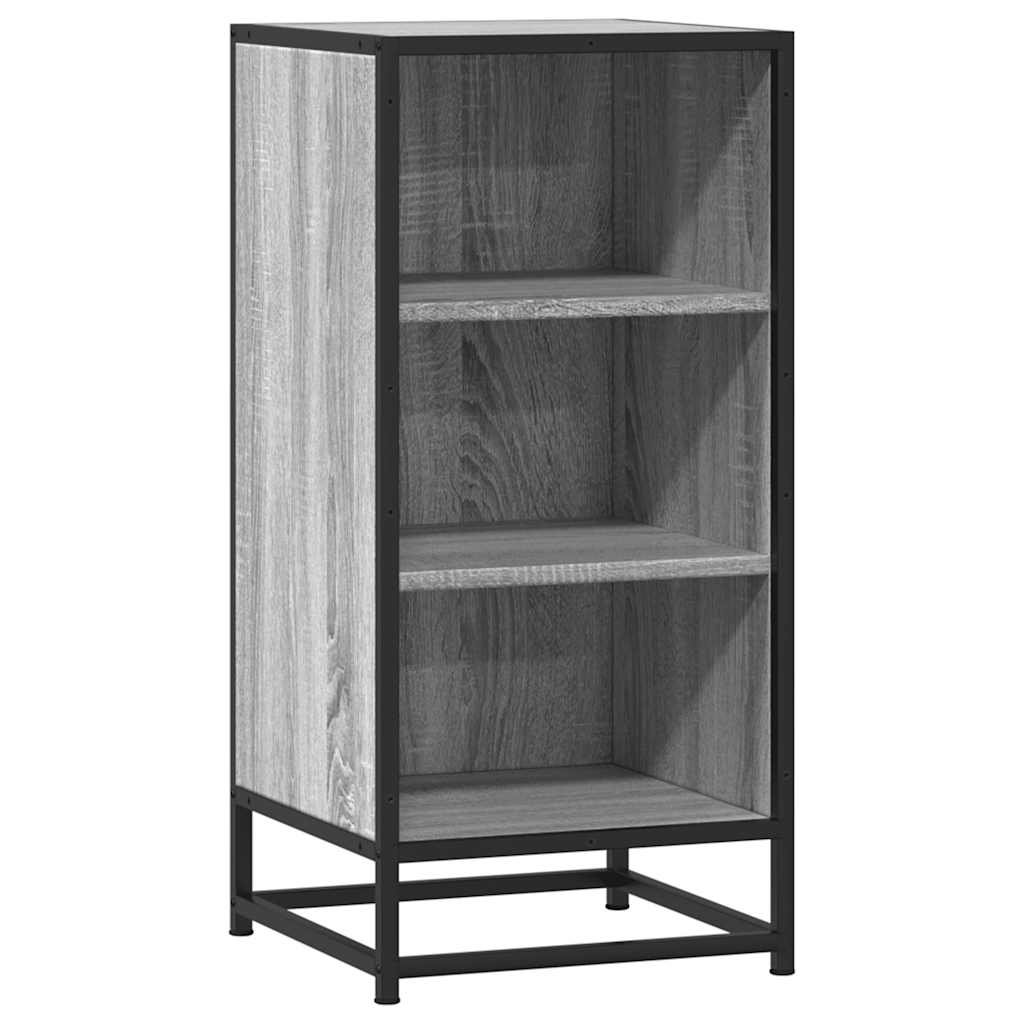 skab 35,5x35x76 cm konstrueret træ og metal grå sonoma-eg