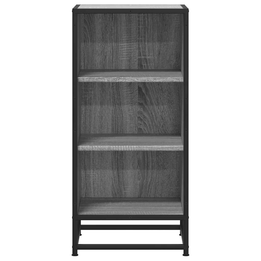 skab 35,5x35x76 cm konstrueret træ og metal grå sonoma-eg
