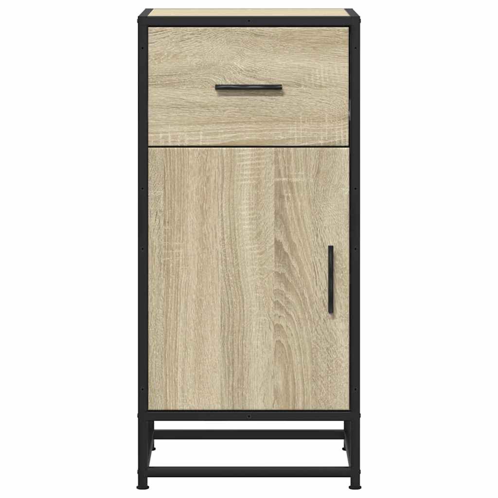 skab 35,5x35x76 cm konstrueret træ og metal sonoma-eg