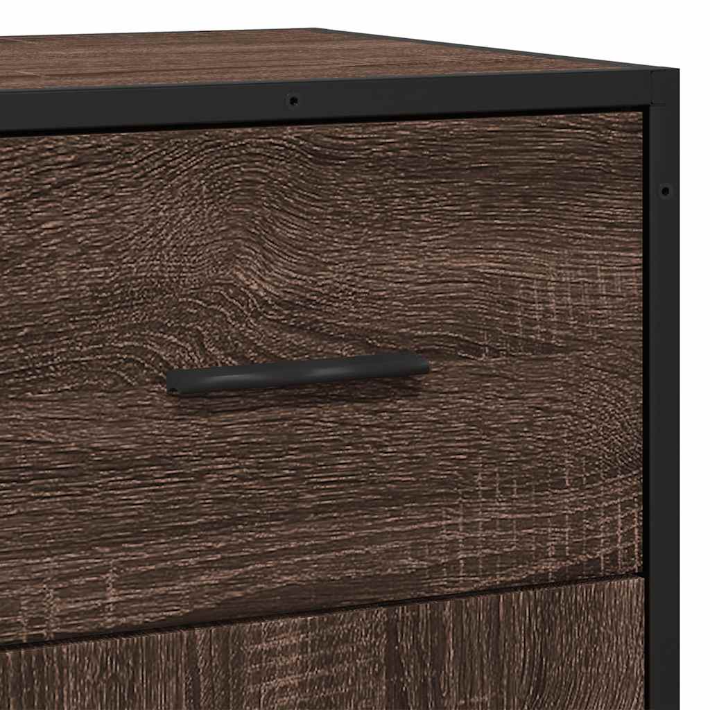 skab 35,5x35x76 cm konstrueret træ og metal brun egetræsfarve