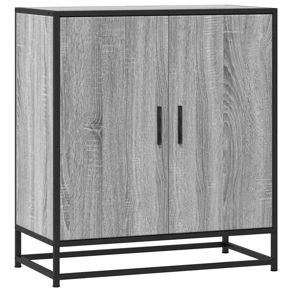 skab 68x35x76 cm konstrueret træ og metal grå sonoma-eg