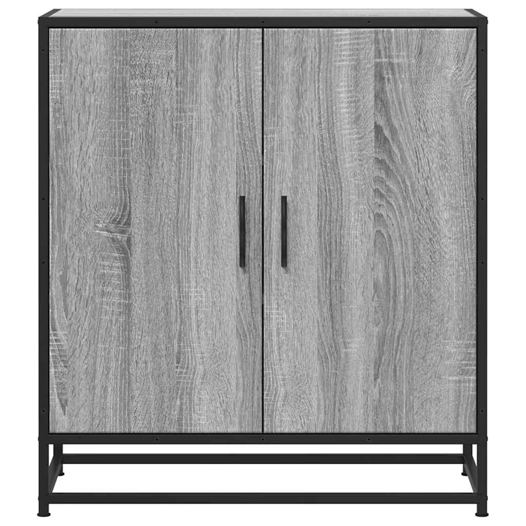 skab 68x35x76 cm konstrueret træ og metal grå sonoma-eg