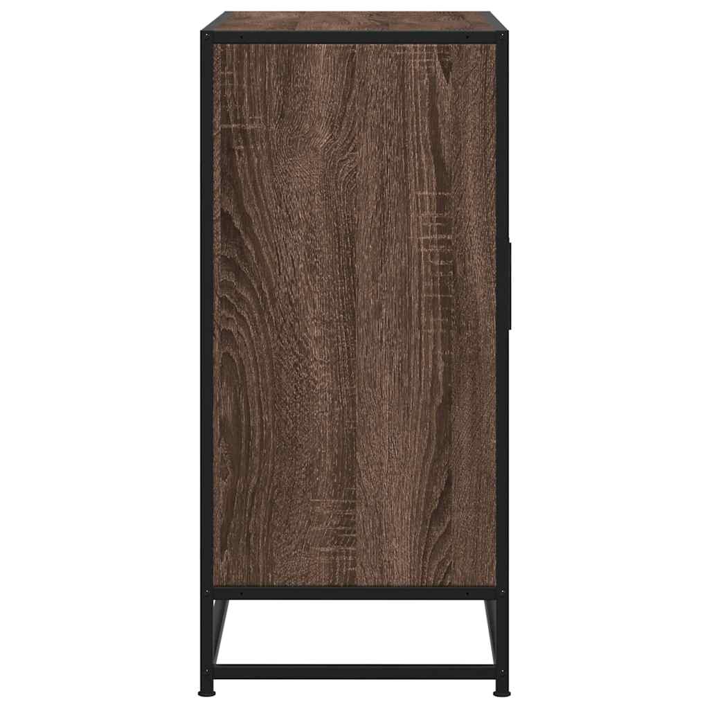 skab 68x35x76 cm konstrueret træ og metal brun egetræsfarve