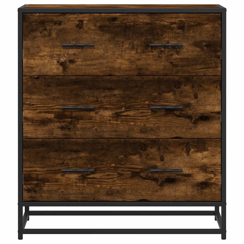skab 68x35x76 cm konstrueret træ og metal røget egetræsfarve