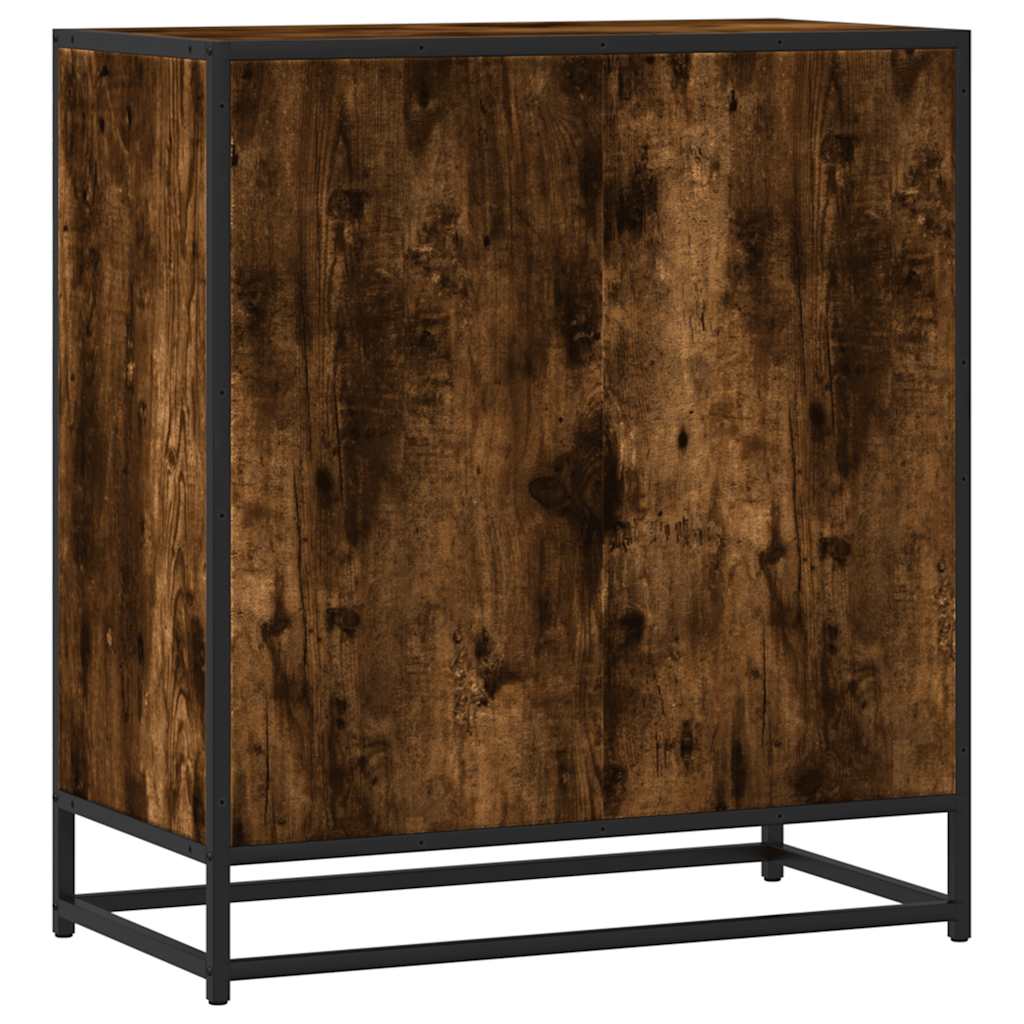 skab 68x35x76 cm konstrueret træ og metal røget egetræsfarve