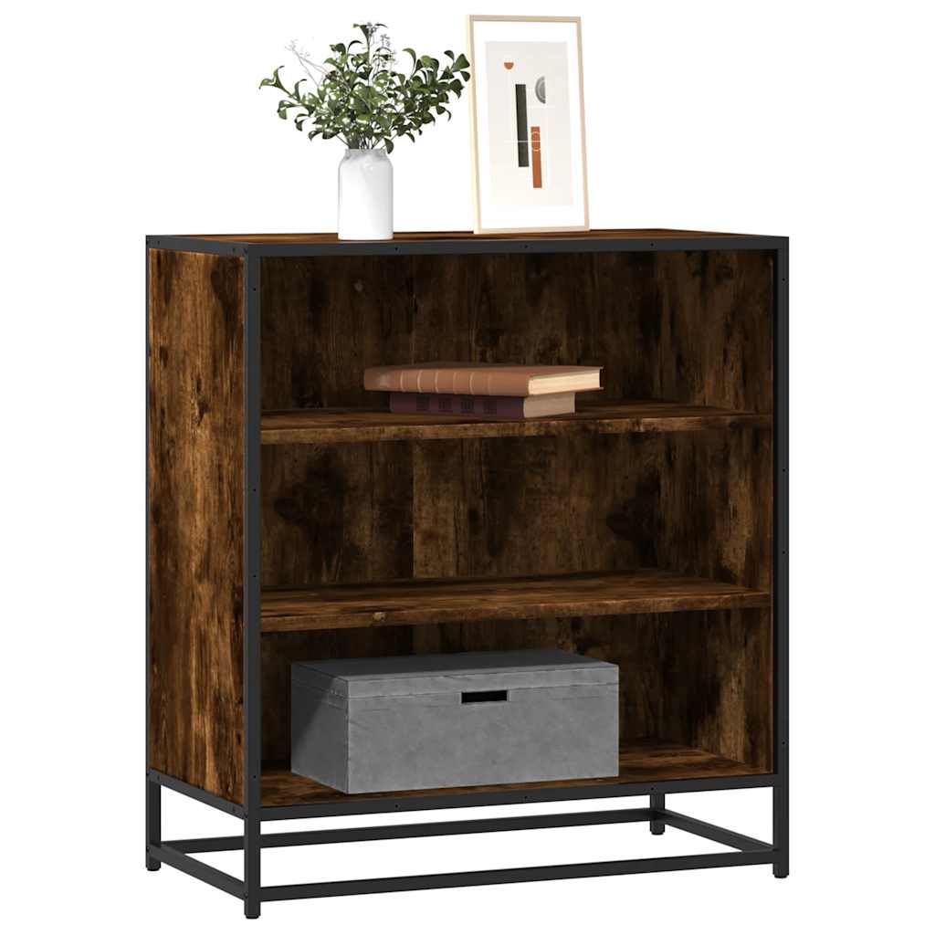 skab 68x35x76 cm konstrueret træ og metal røget egetræsfarve