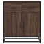 skuffeskab 68x35x76 cm konstrueret træ brun egetræsfarve