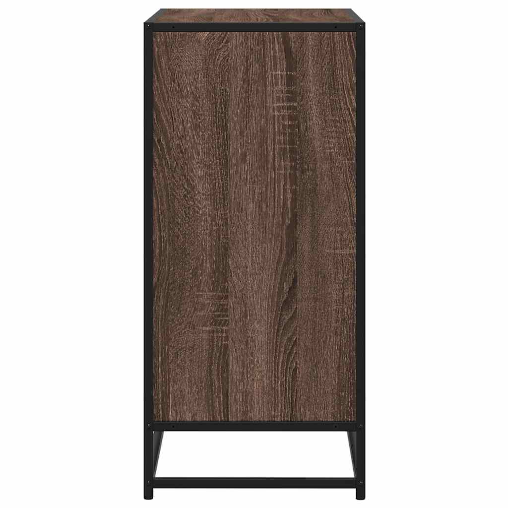 skuffeskab 68x35x76 cm konstrueret træ brun egetræsfarve