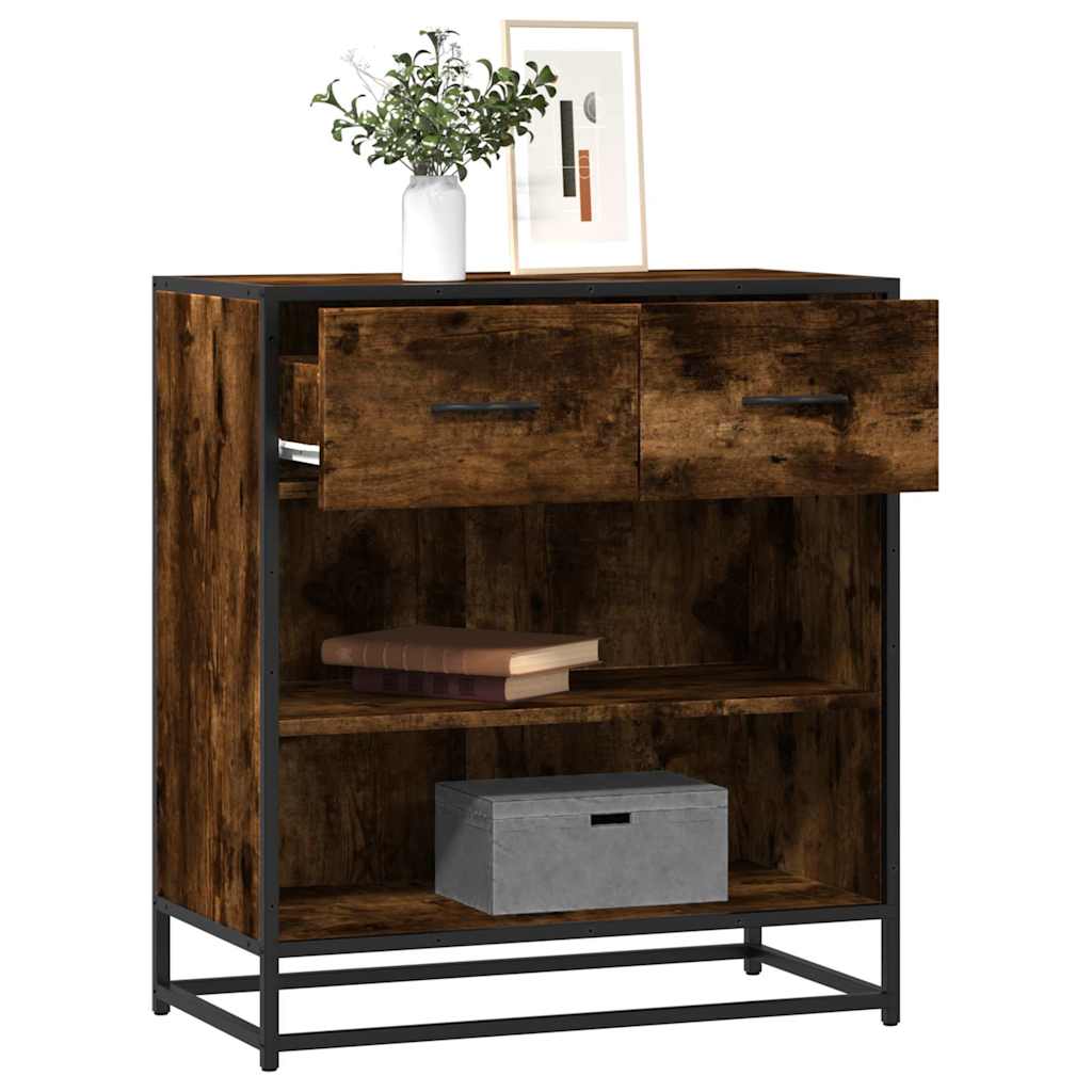 skab 68x35x76 cm konstrueret træ røget egetræsfarve