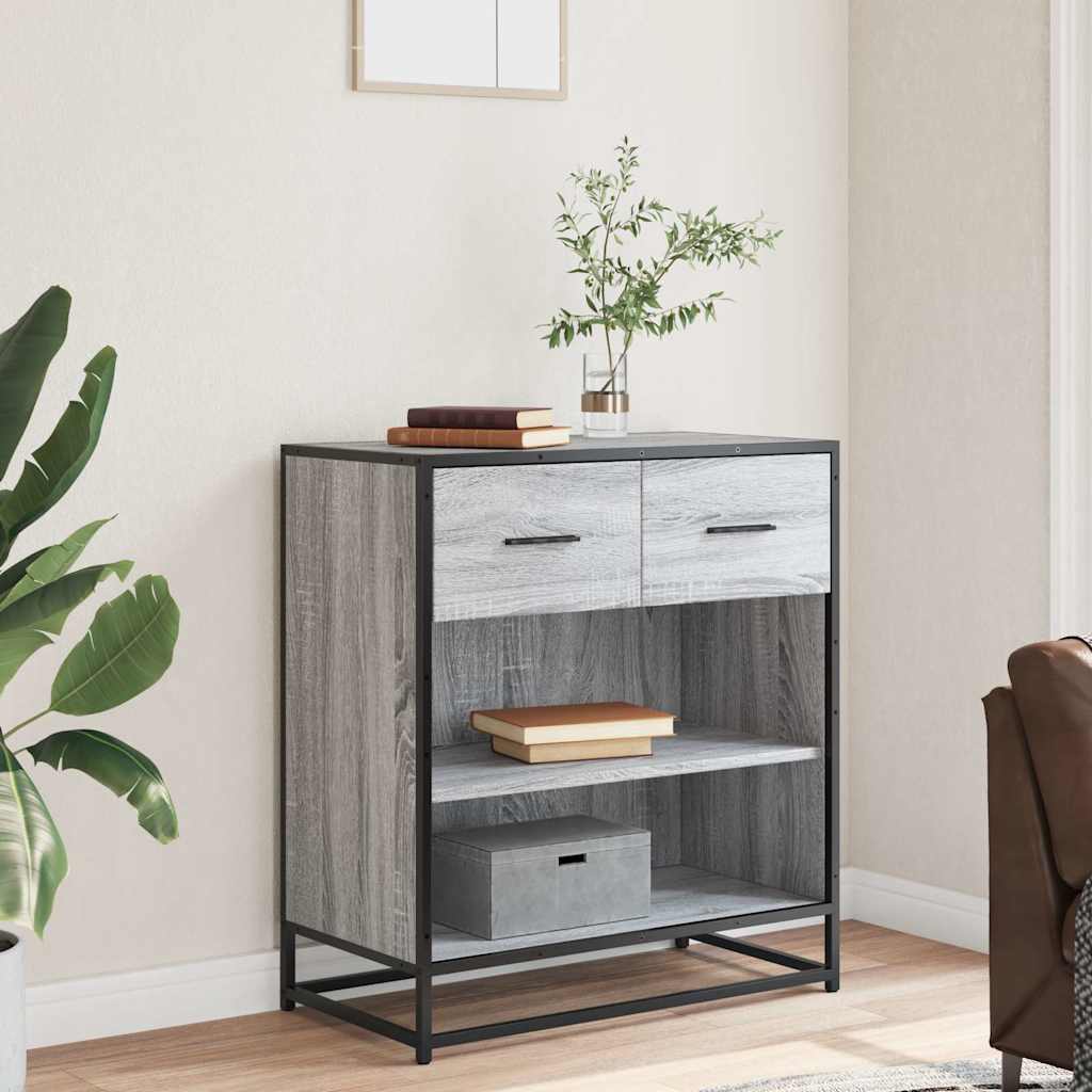 skab 68x35x76 cm konstrueret træ grå sonoma-eg