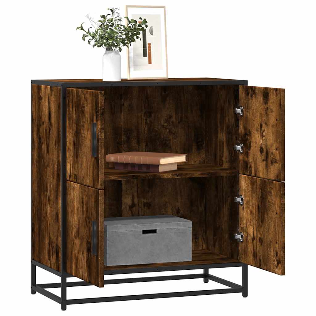 skab 68x35x76 cm konstrueret træ røget egetræsfarve