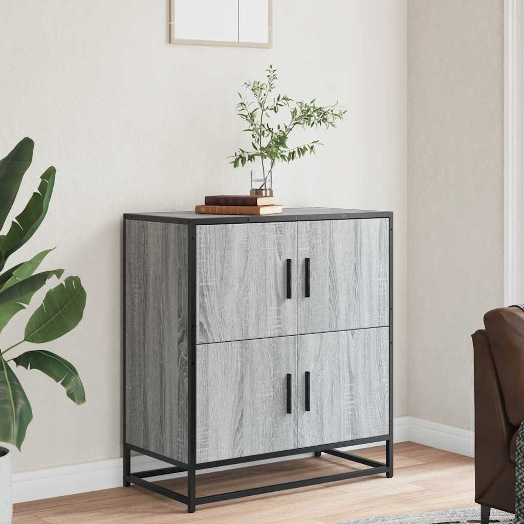 skab 68x35x76 cm konstrueret træ grå sonoma-eg