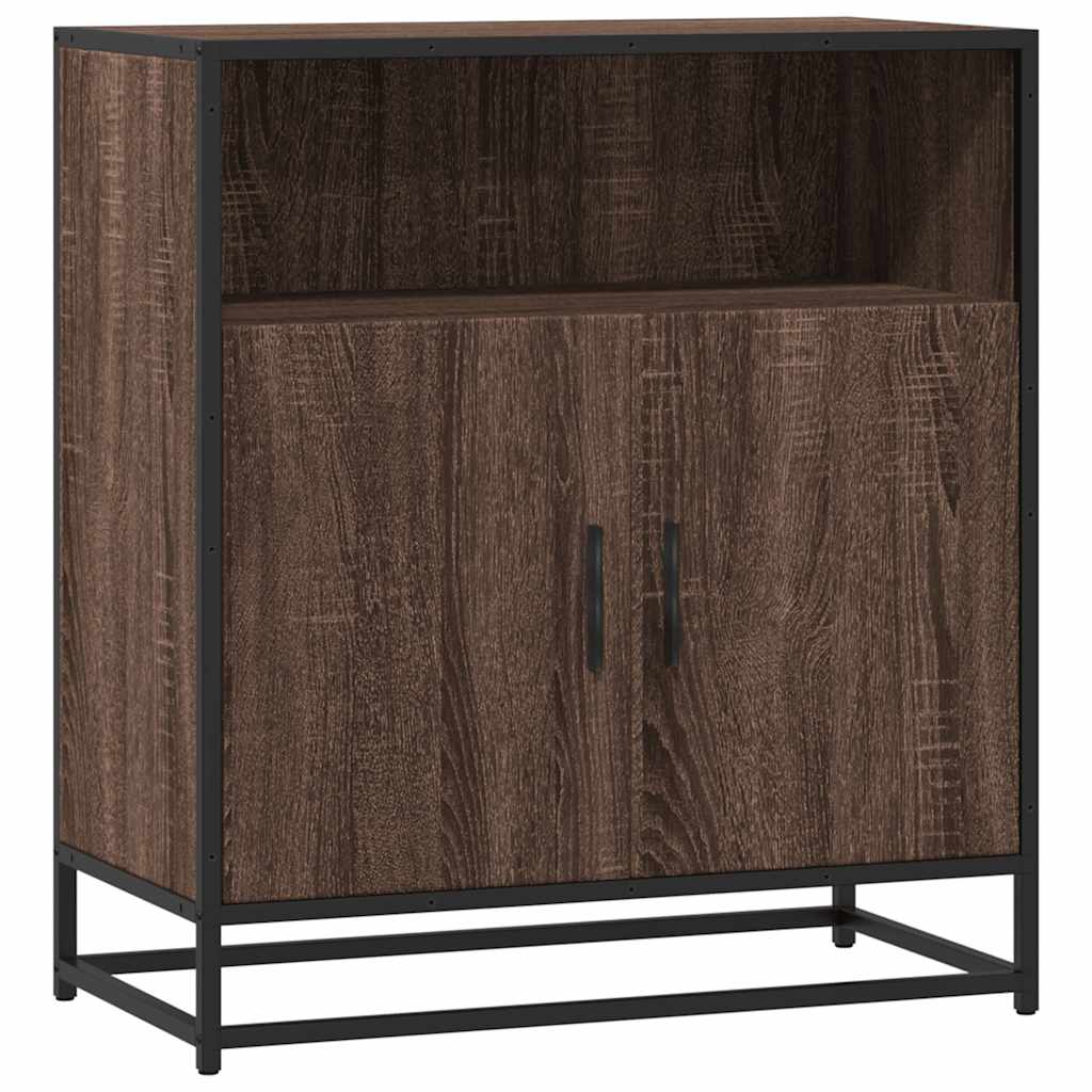 skuffeskab 68x35x76 cm konstrueret træ brun egetræsfarve