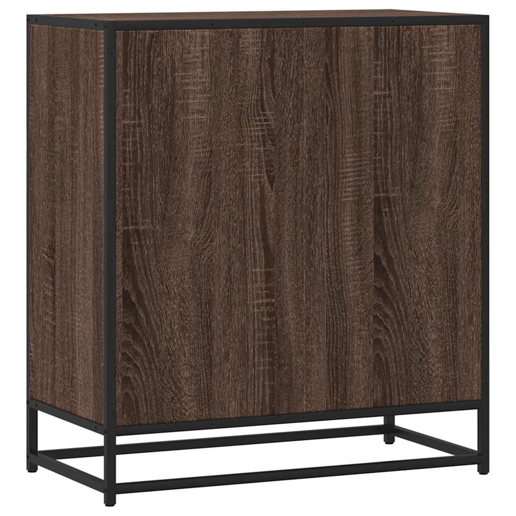 skuffeskab 68x35x76 cm konstrueret træ brun egetræsfarve