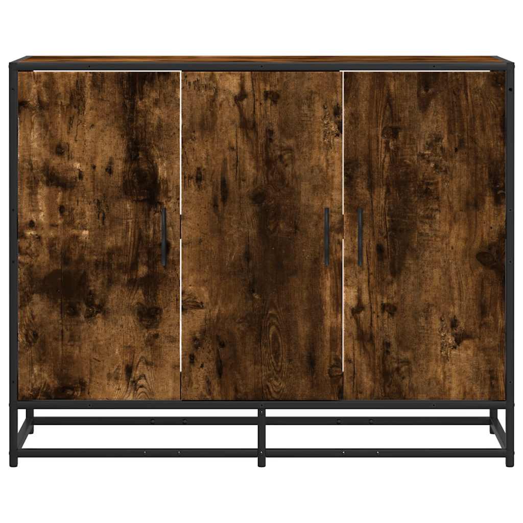 skænk 94x35x76 cm konstrueret træ røget egetræsfarve