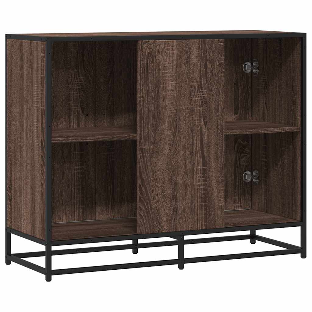 skab 94x35x76 cm konstrueret træ brun egetræsfarve