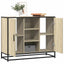 skab 92x35x76 cm konstrueret træ røget egetræsfarve