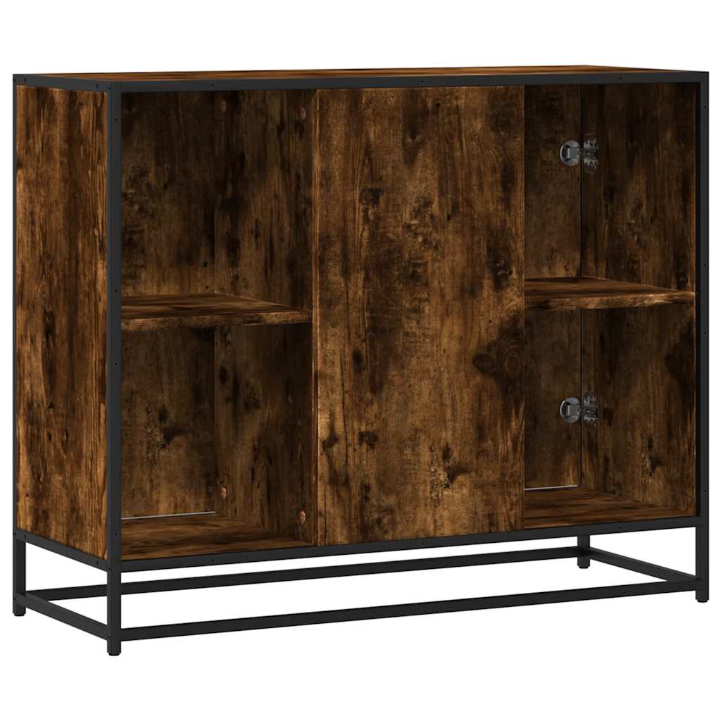 skænk 92x35x76 cm konstrueret træ røget egetræsfarve