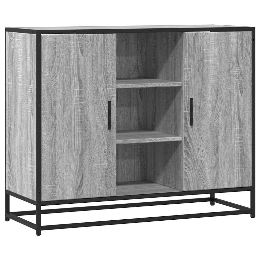 skænk 92x35x76 cm konstrueret træ grå sonoma-eg