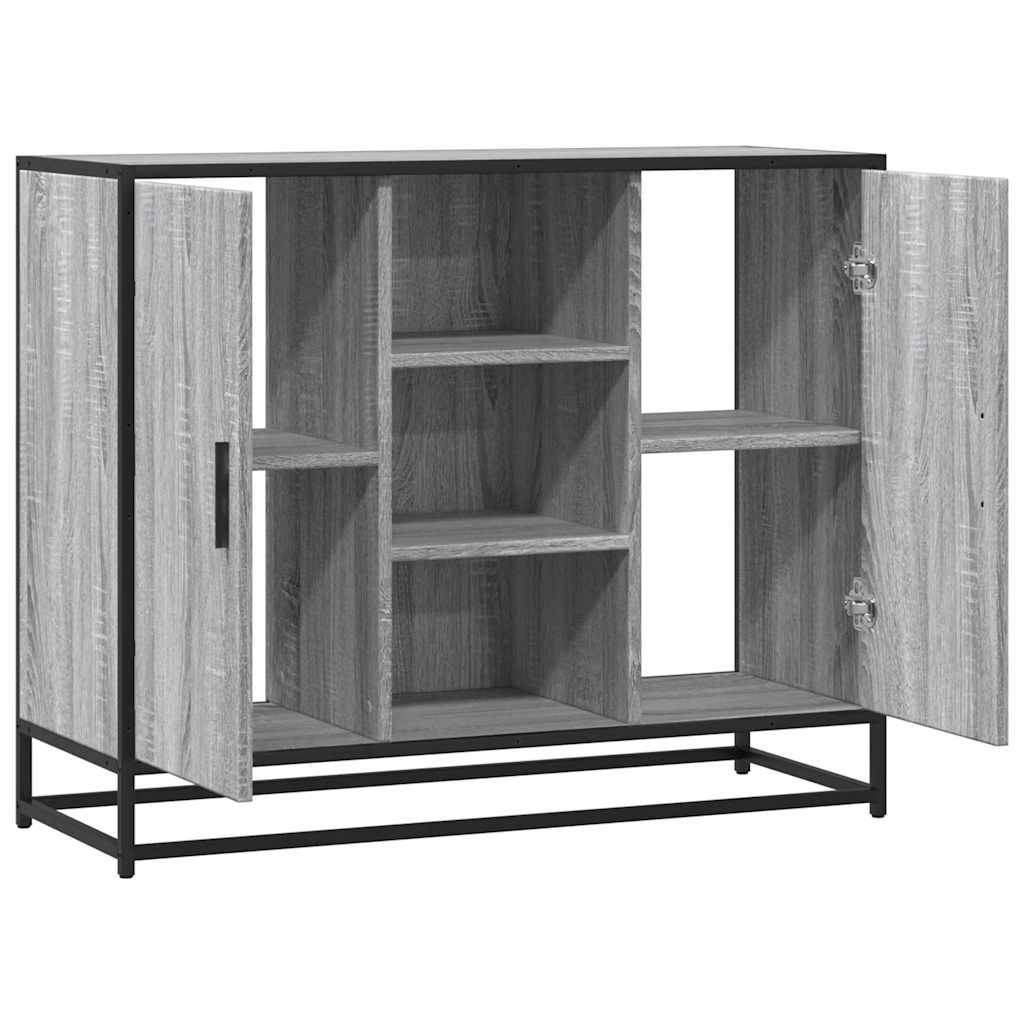 skænk 92x35x76 cm konstrueret træ grå sonoma-eg