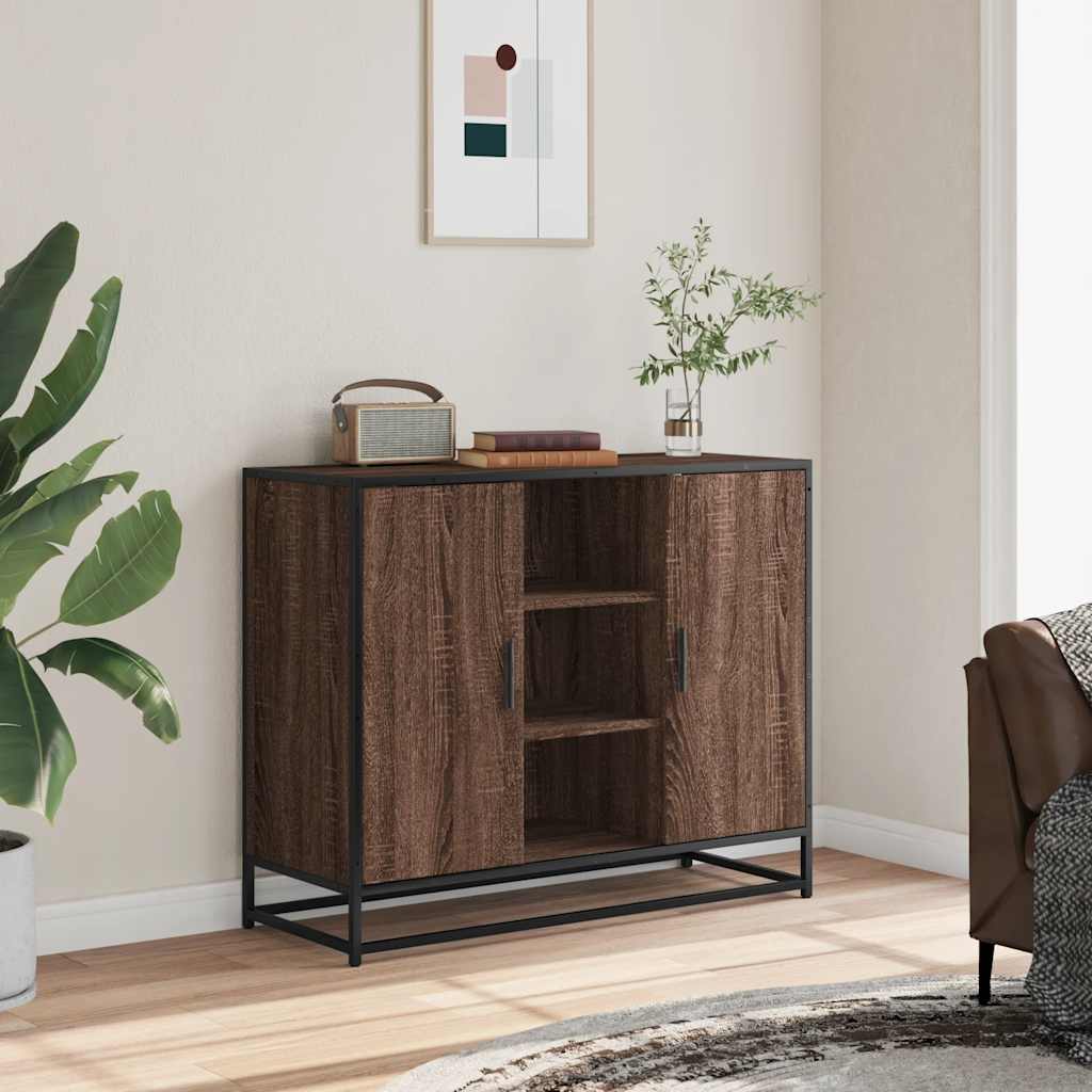 skænk 92x35x76 cm konstrueret træ brun egetræsfarve