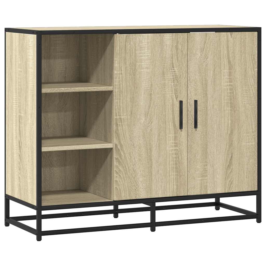 skab 92x35x76 cm konstrueret træ røget egetræsfarve