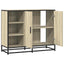 skab 92x35x76 cm konstrueret træ røget egetræsfarve