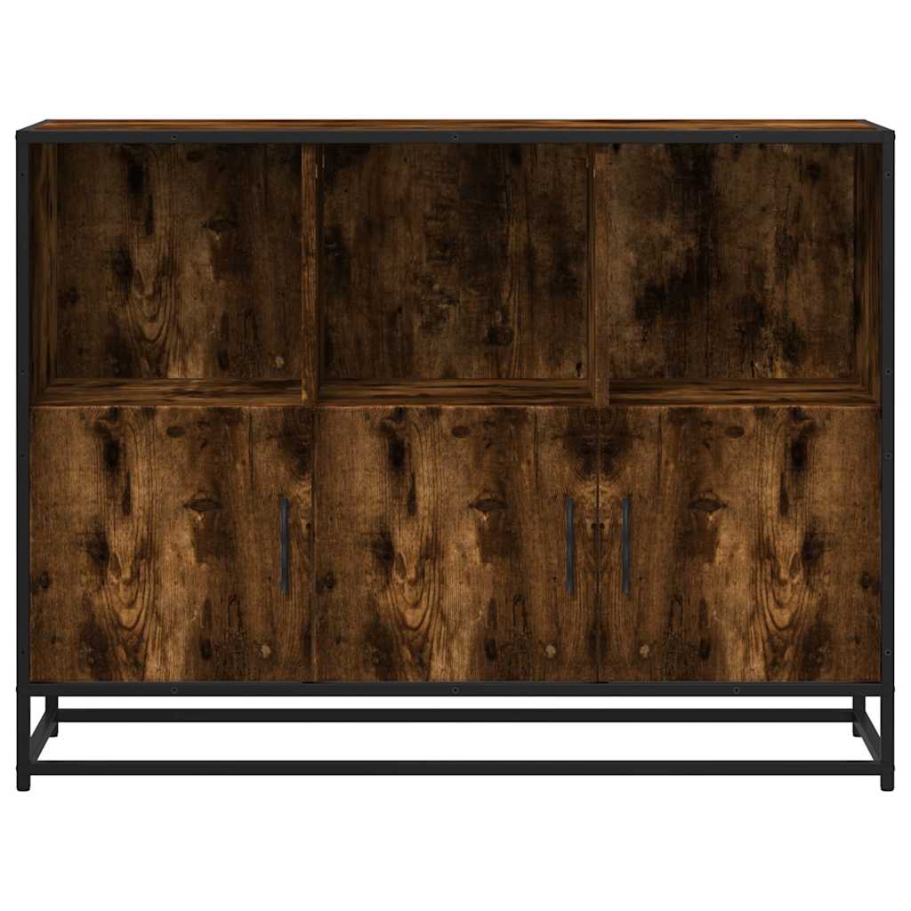 skænk 100x35x76 cm konstrueret træ røget egetræsfarve