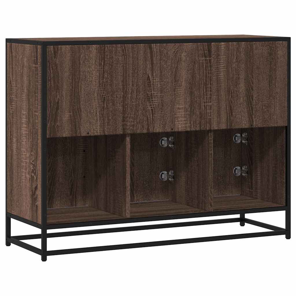skænk 100x35x76 cm konstrueret træ brun egetræsfarve