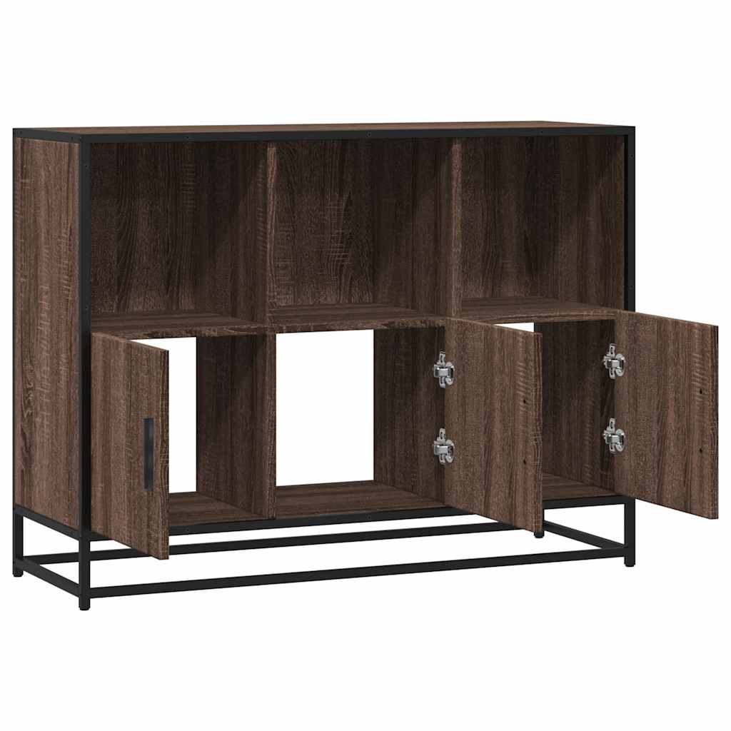 skænk 100x35x76 cm konstrueret træ brun egetræsfarve