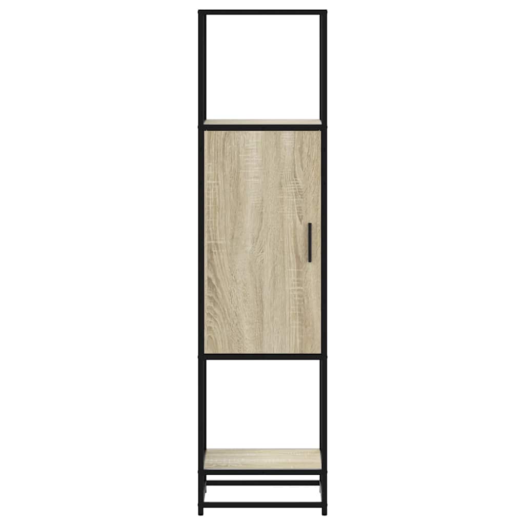 skab sonoma-eg 35,5x35x139 cm konstrueret træ og metal