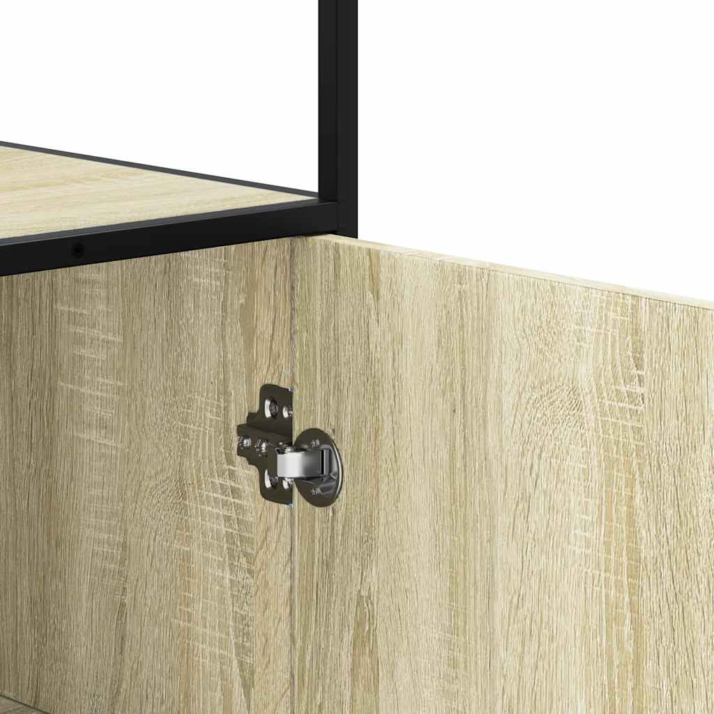 skab sonoma-eg 35,5x35x139 cm konstrueret træ og metal