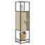 skab sonoma-eg 35,5x35x139 cm konstrueret træ og metal
