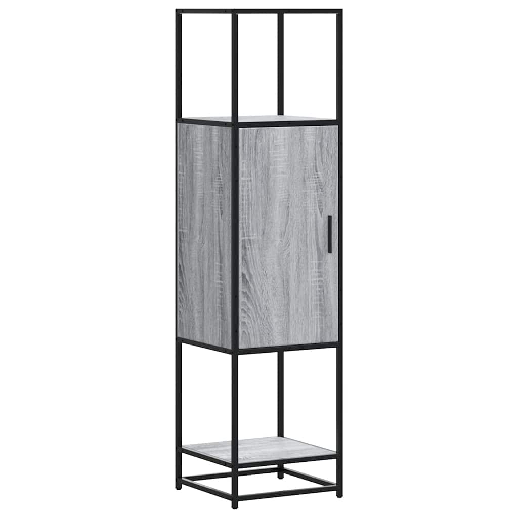 skab 35,5x35x139 cm konstrueret træ grå sonoma-eg og metal