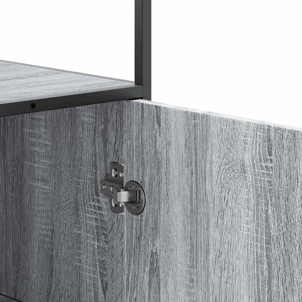 skab 35,5x35x139 cm konstrueret træ grå sonoma-eg og metal
