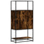 skab sonoma-eg 68x35x139 cm konstrueret træ og metal