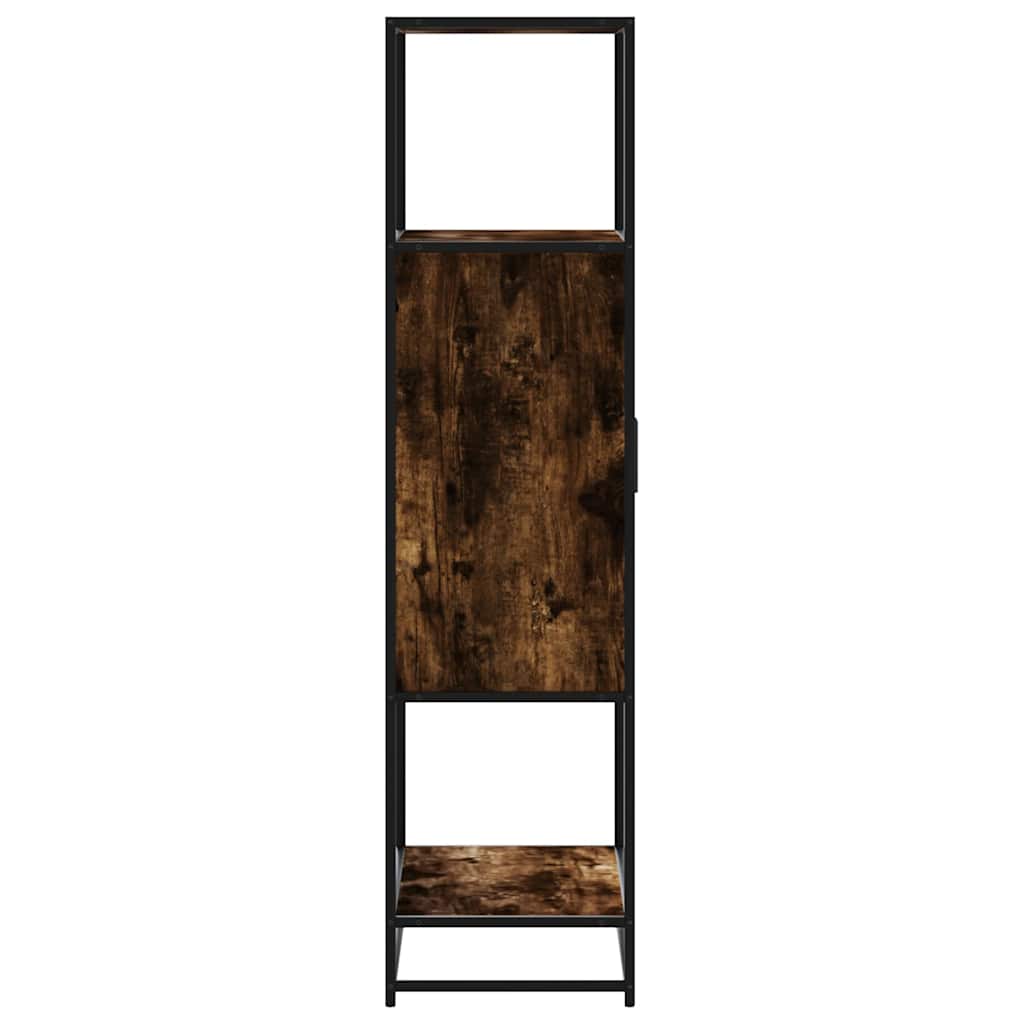 skab sonoma-eg 68x35x139 cm konstrueret træ og metal